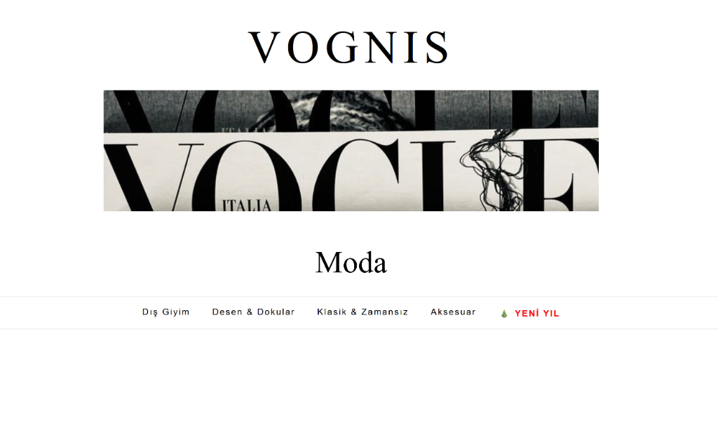 VOGNIS Moda Ana Sayfa
